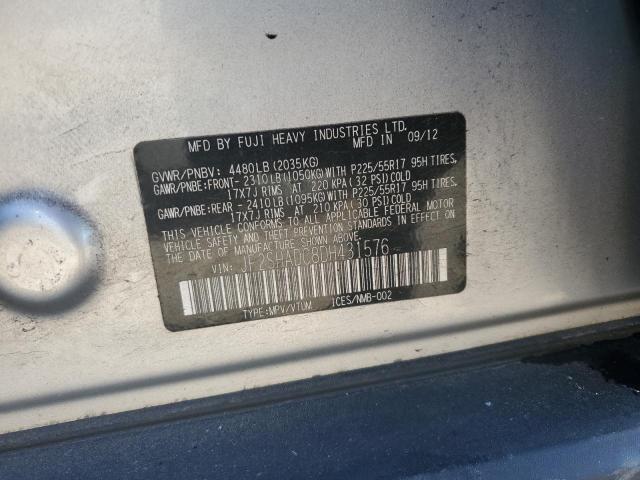 JF2SHADC8DH431576 - 2013 SUBARU FORESTER 2.5X PREMIUM ვერცხლისფერი ფოტო 13