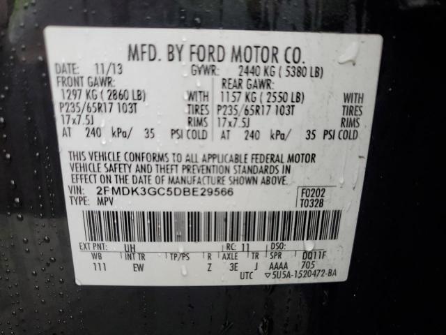 2FMDK3GC5DBE29566 - 2013 FORD EDGE SE BLACK photo 13