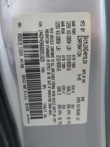 1A4GP45R66B551629 - 2006 CHRYSLER TOWN & COU ვერცხლისფერი ფოტო 14