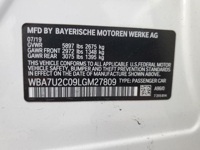 WBA7U2C09LGM27809 - 2020 BMW 750 XI WHITE photo 12