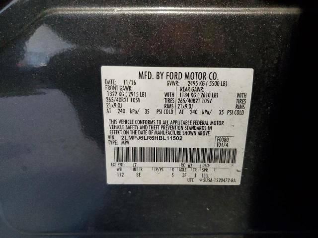 2LMPJ6LR6HBL11502 - 2017 LINCOLN MKX RESERVE Մոխրագույն լուսանկար 13