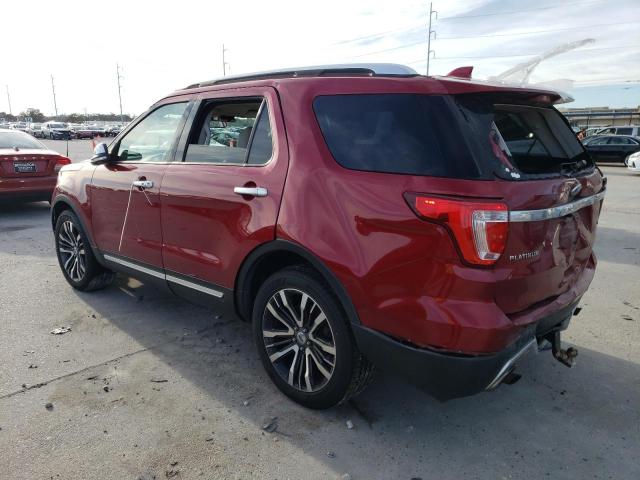 1FM5K8HT3HGD04824 - 2017 FORD EXPLORER PLATINUM RED photo 2