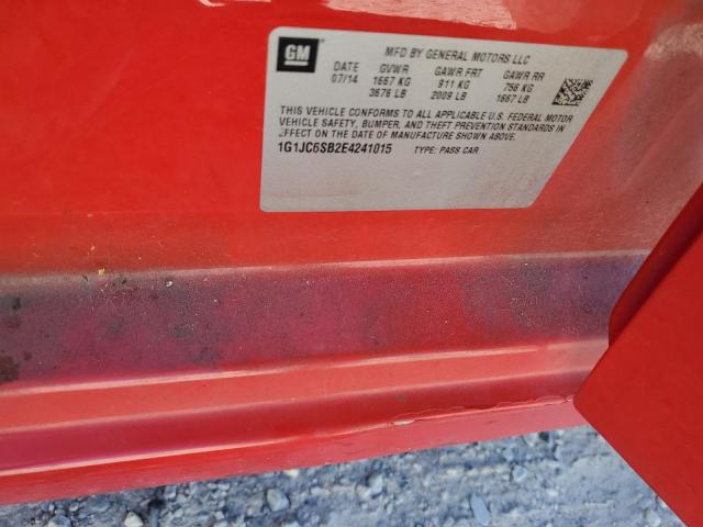1G1JC6SB2E4241015 - 2014 CHEVROLET SONIC LT 红色 照片 12