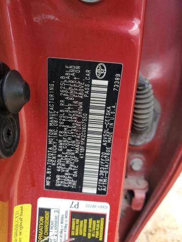 4T1BF1FK2CU607550 - 2012 TOYOTA CAMRY BASE Rouge photo 12