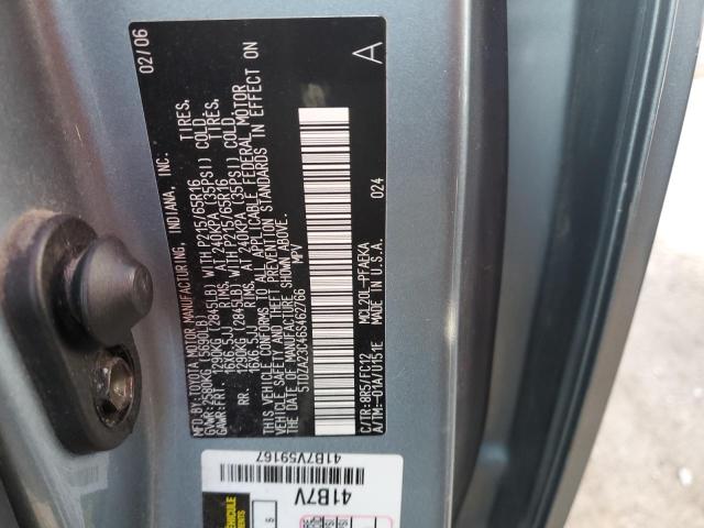 5TDZA23C46S462766 - 2006 TOYOTA SIENNA CE BLUE photo 13