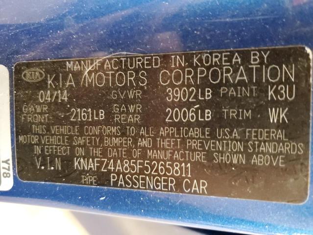 KNAFZ4A85F5265811 - 2015 KIA FORTE EX 蓝色 照片 12