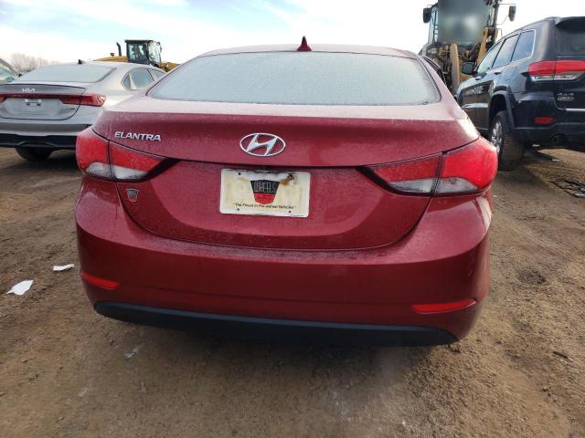 5NPDH4AE0FH570510 - 2015 HYUNDAI ELANTRA SE RED photo 6