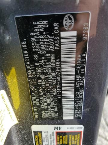 4T1BF3EK5BU741464 - 2011 TOYOTA CAMRY BASE CHARCOAL photo 12