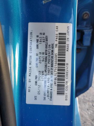 JM1BL1L71C1666085 - 2012 MAZDA 3 I BLUE photo 12