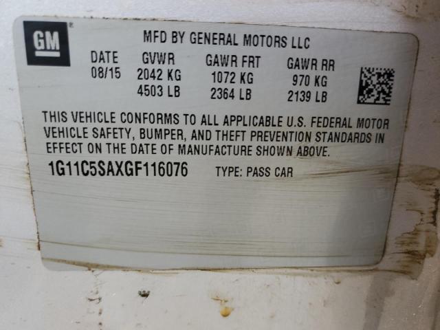 1G11C5SAXGF116076 - 2016 CHEVROLET MALIBU LIM LT SILVER photo 12