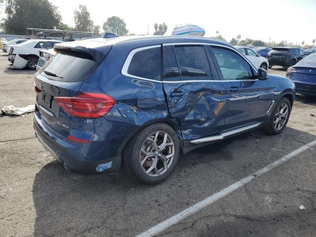 5UXTS1C00M9F16290 - 2021 BMW X3 XDRIVE30E BLUE photo 3