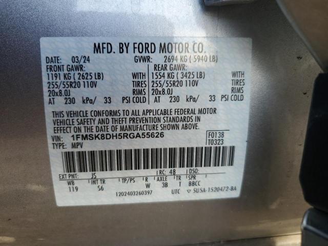 1FMSK8DH5RGA55626 - 2024 FORD EXPLORER XLT 灰色 照片 14