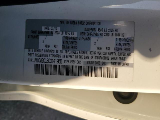 JM1CW2CL8C0141965 - 2012 MAZDA 5 Ақ фото 14