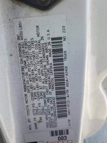 5TETX22N96Z248432 - 2006 TOYOTA TACOMA ACCESS CAB Weiß Foto 12