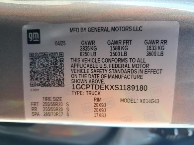 1GCPTDEKXS1189180 - 2025 CHEVROLET COLORADO Z71 SILVER photo 13