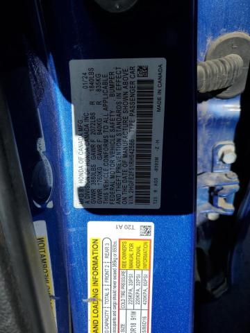 2HGFE2F51RH542566 - 2024 HONDA CIVIC SPORT Көк фото 12
