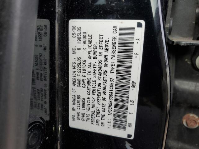 1HGCM56306A140537 - 2006 HONDA ACCORD SE BLACK photo 12