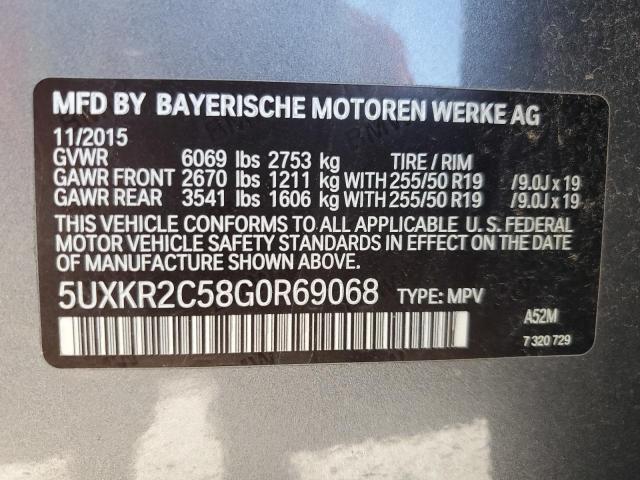 5UXKR2C58G0R69068 - 2016 BMW X5 SDRIVE35I SILVER photo 13