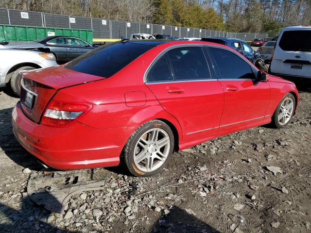 WDDGF5GB1AF432943 - 2010 MERCEDES-BENZ C 350 RED photo 3