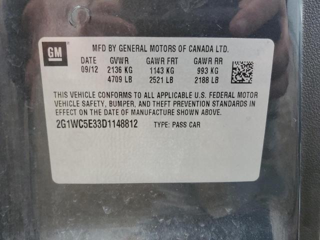 2G1WC5E33D1148812 - 2013 CHEVROLET IMPALA LTZ GRAY photo 12