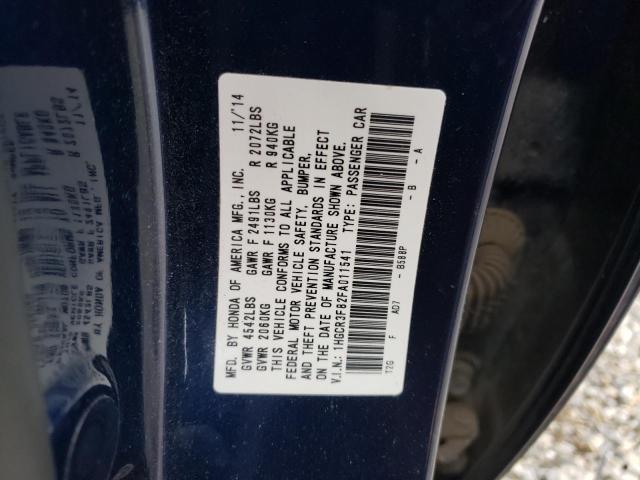 1HGCR3F82FA011541 - 2015 HONDA ACCORD EXL BLUE photo 12