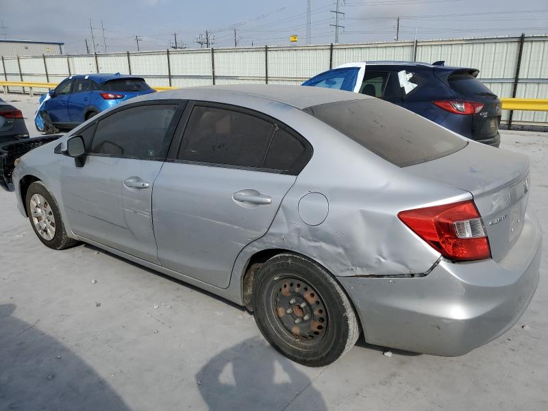 19XFB2F54CE067523 - 2012 HONDA CIVIC LX SILVER photo 2