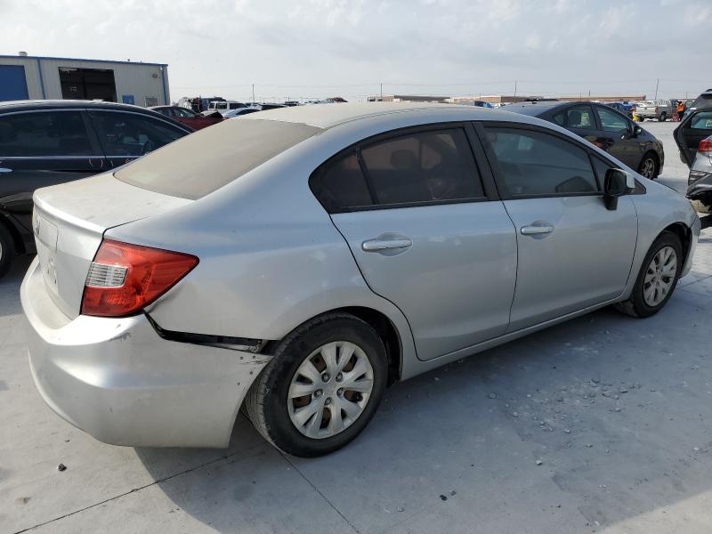 19XFB2F54CE067523 - 2012 HONDA CIVIC LX SILVER photo 3