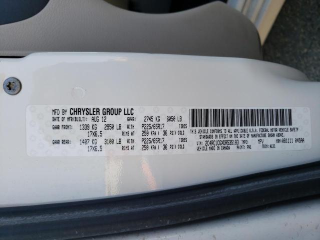 2C4RC1CGXDR535183 - 2013 CHRYSLER TOWN & COU TOURING L WHITE photo 13