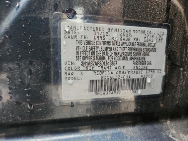 3N1AB7AP3DL613857 - 2013 NISSAN SENTRA S 蓝色 照片 12