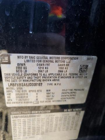 LRBFXBSA8JD008167 - 2018 BUICK ENVISION PREFERRED შავი ფოტო 14