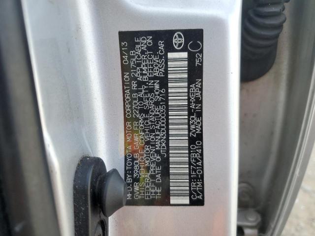 JTDKN3DU0D0351716 - 2013 TOYOTA PRIUS 银色 照片 12