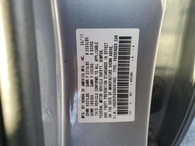 1HGCR2F82HA241660 - 2017 HONDA ACCORD EXL 银色 照片 13