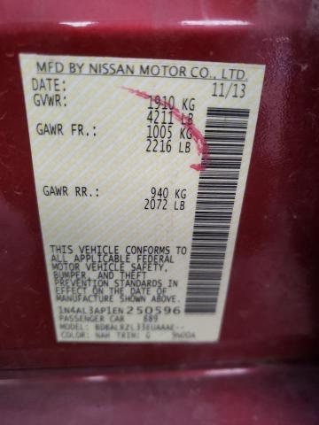 1N4AL3AP1EN250596 - 2014 NISSAN ALTIMA 2.5 RED photo 12