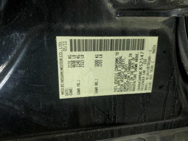 1N4AA5AP6BC852547 - 2011 NISSAN MAXIMA S BLACK photo 13