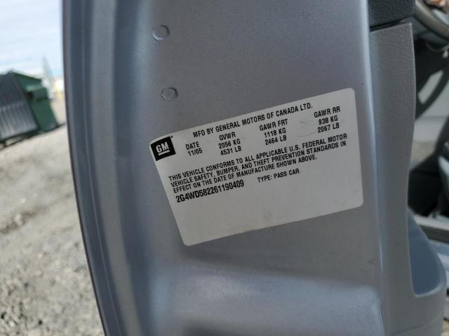 2G4WD582261190409 - 2006 BUICK LACROSSE CXL SILVER photo 12