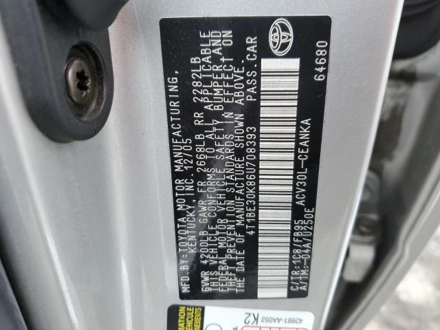 4T1BE30K86U708393 - 2006 TOYOTA CAMRY LE GRAY photo 12