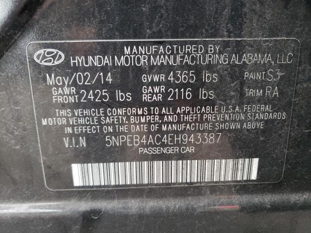 5NPEB4AC4EH943387 - 2014 HYUNDAI SONATA GLS BLACK photo 13