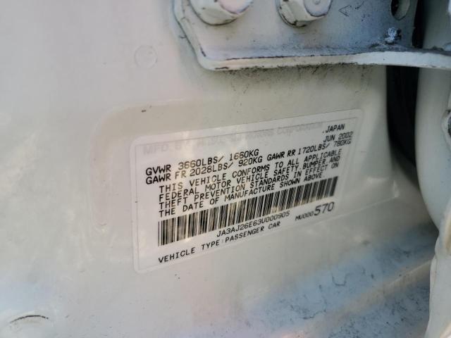 JA3AJ26E63U000905 - 2003 MITSUBISHI LANCER ES თეთრი ფოტო 12