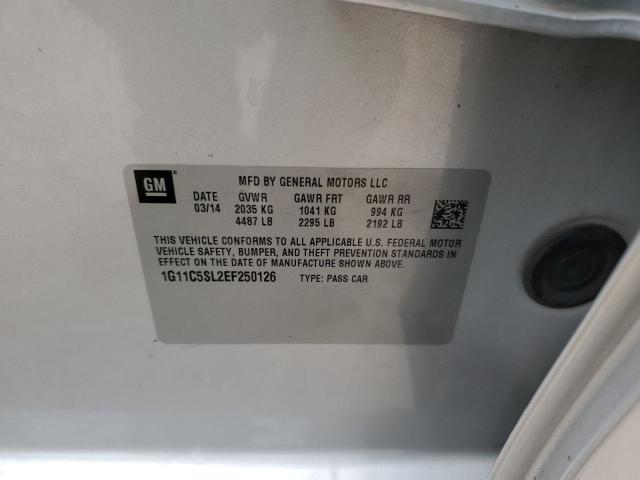 1G11C5SL2EF250126 - 2014 CHEVROLET MALIBU 1LT 银色 照片 12