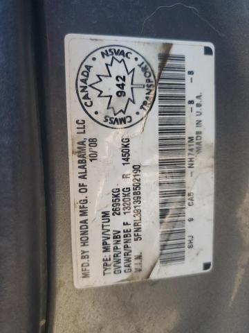 5FNRL38139B502190 - 2009 HONDA ODYSSEY LX Gümüş foto 13