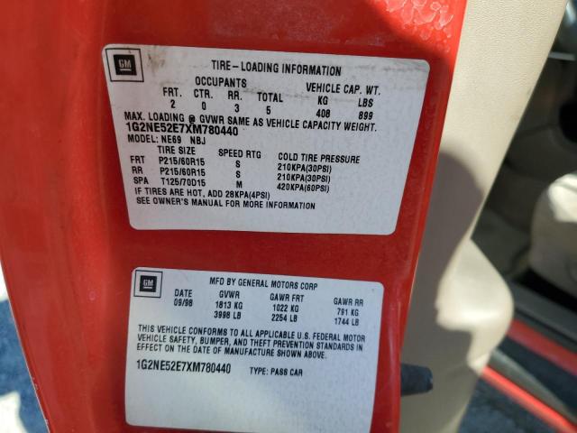 1G2NE52E7XM780440 - 1999 PONTIAC GRAND AM SE RED photo 12