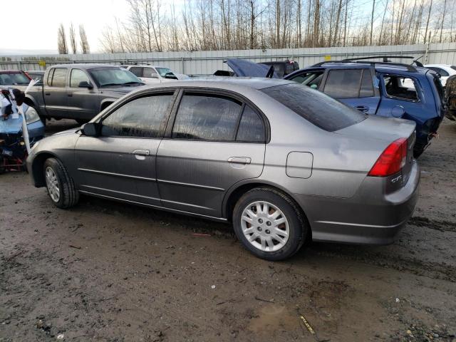 2HGES16574H606343 - 2004 HONDA CIVIC LX GRAY photo 2