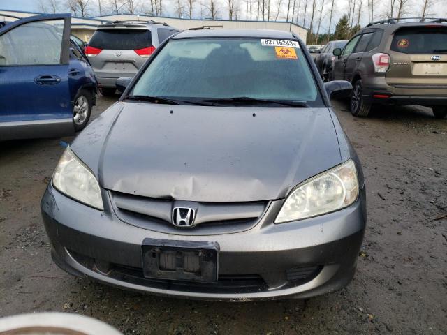 2HGES16574H606343 - 2004 HONDA CIVIC LX GRAY photo 5