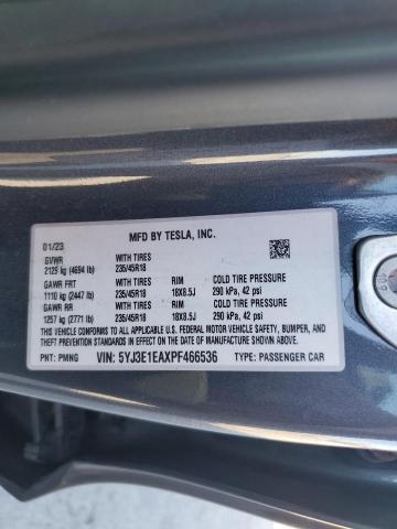 5YJ3E1EAXPF466536 - 2023 TESLA MODEL 3 GRAY photo 12