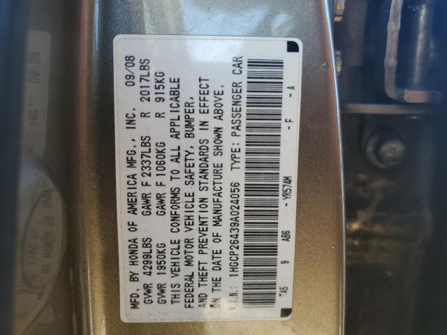 1HGCP26439A024056 - 2009 HONDA ACCORD LXP GOLD photo 12