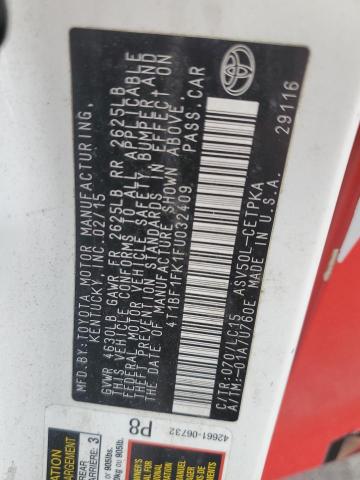 4T1BF1FK1FU032409 - 2015 TOYOTA CAMRY LE 红色 照片 12