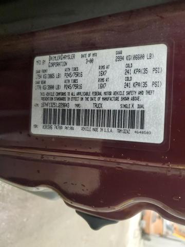 1B7HF13Z51J229643 - 2001 DODGE RAM 1500 MAROON photo 13
