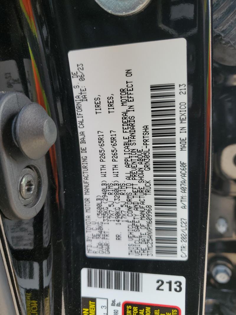 3TMCZ5ANXPM609968 - 2023 TOYOTA TACOMA DOUBLE CAB Negro foto 13