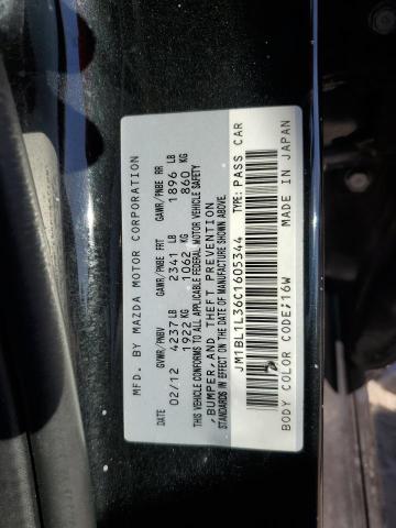 JM1BL1L36C1605344 - 2012 MAZDA SPEED 3 BLACK photo 12