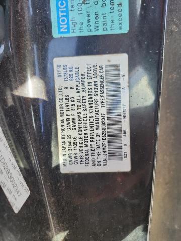 JHMZF1D62BS002347 - 2011 HONDA CR-Z EX BLACK photo 13